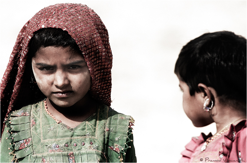 Kids in Thar desert, People of thar desert, India, Rajasthan
