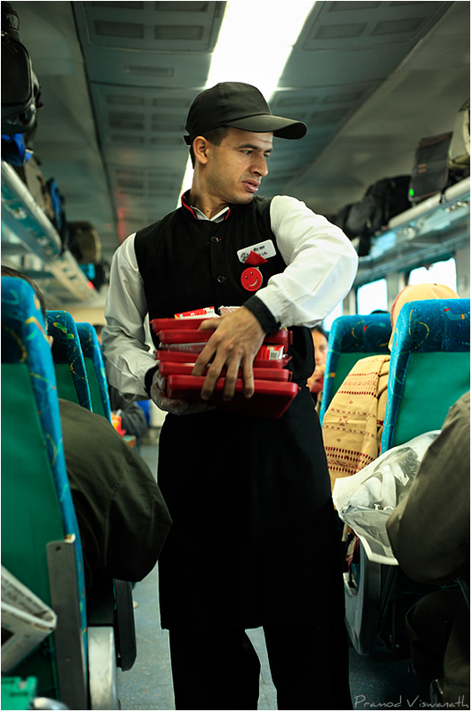 Hira lal Breakfast serving in shatabdi express india